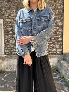 GIACCHETTO JEANS CON BORCHIE